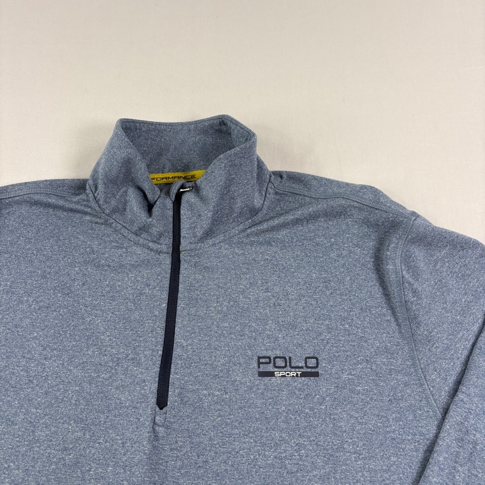 Polo Ralph Lauren Sweatshirt Men Medium Blue Sport 1/4 Zip Golf Pullover Stretch - Picture 4 of 12
